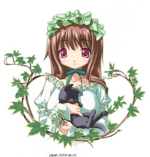 anime girls cute kitty...